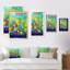 Multicolore Summer Floral Field - reproduction d'art sur toile traditionnelle-414671541-414671536