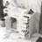 36 Inch Single Bathroom Vanity With Ceramic Sink Top, Bathroom Vanity Cabinet With 3 Drawers And 2 Doors-1551133275