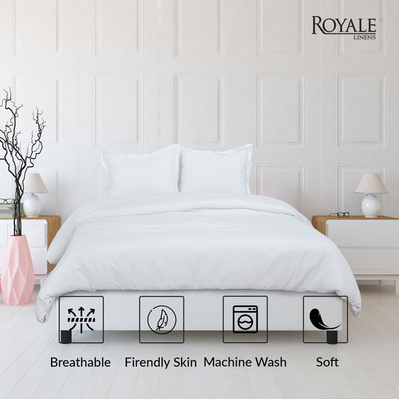 Literie , Housse de couette simple + 1 taie d'oreiller, Blanc