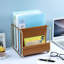 Metal Faux Leather File Organiser