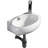 White Ceramic Oval Wall Mount Bathroom Sink with Overflow
