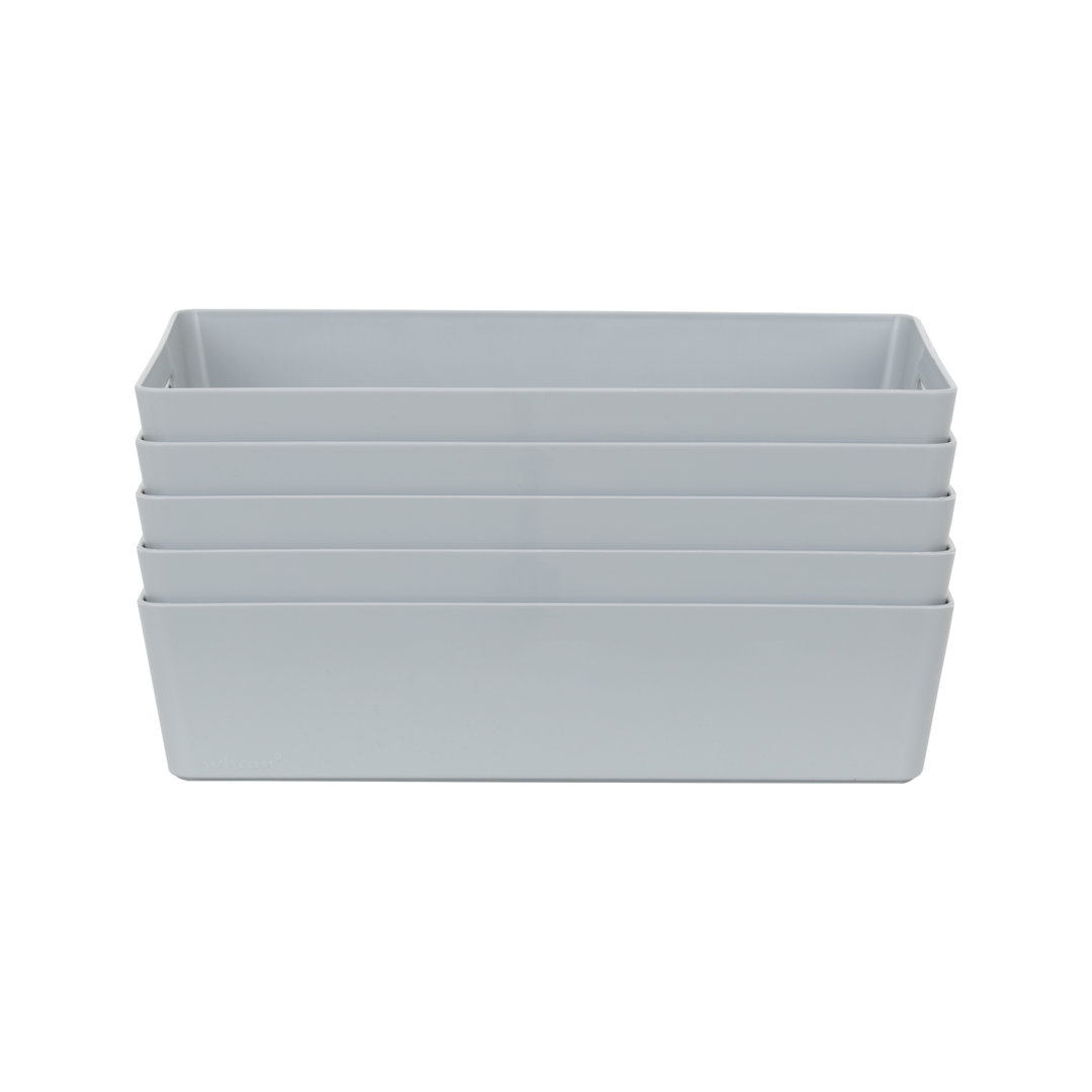 Wham 5.01 Studio Basket Rectangular Pack of 5 Cool Grey