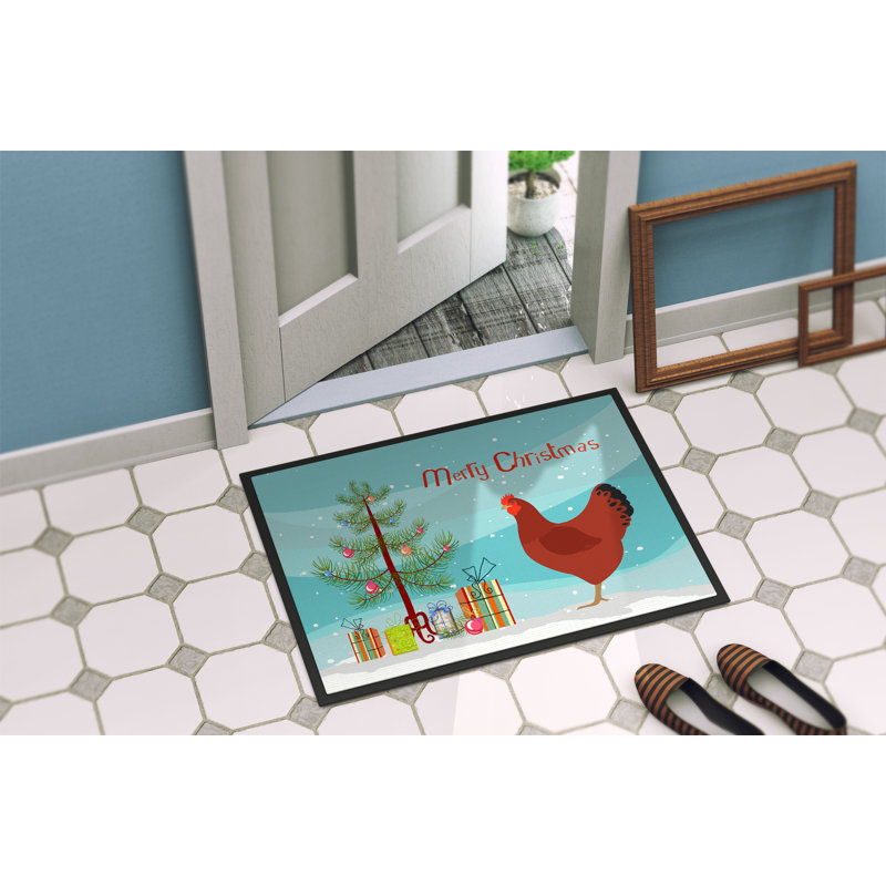 Elisabeth Non-Slip Christmas Outdoor Doormat, Rectangle 2' x 3'