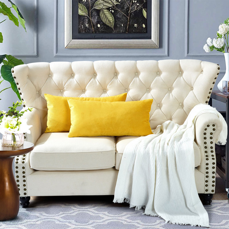 Housse de coussin lombaire 14 po Milliken, Jaune jojoba