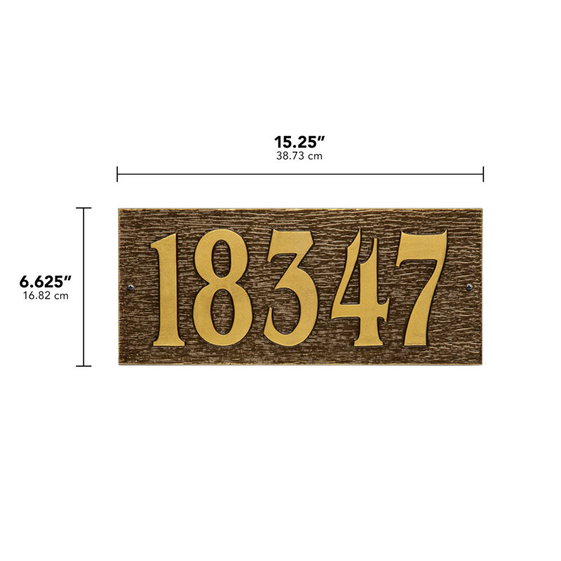 Woodgrain Rectangle Wall Plaque, Yes, Dark Bronze/Gold
