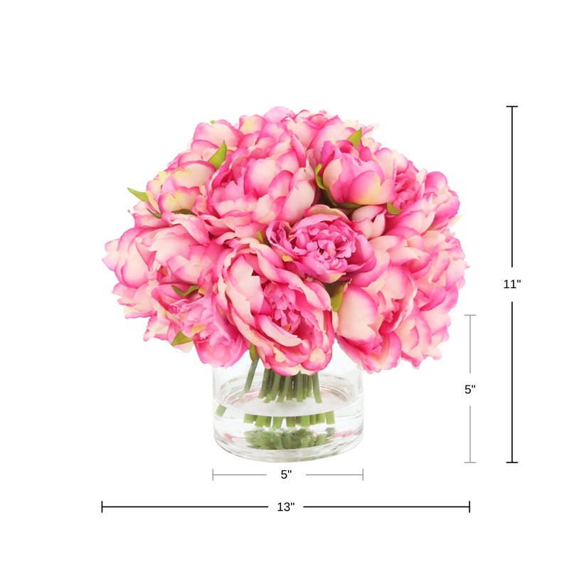 Peony Bouquet In Glass Vase