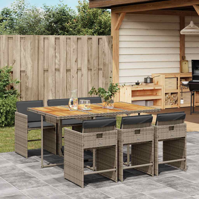 Patio Dining Set with, 73 cm H x 165 cm W x 106 cm D, 6, 7