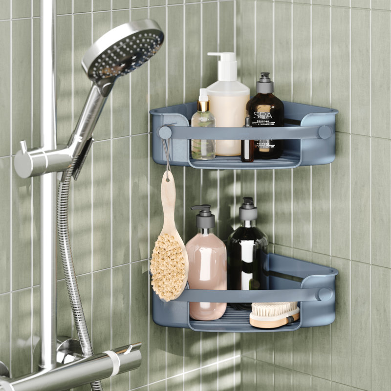 Flex Adhesive Shower Basket, Slate Blue