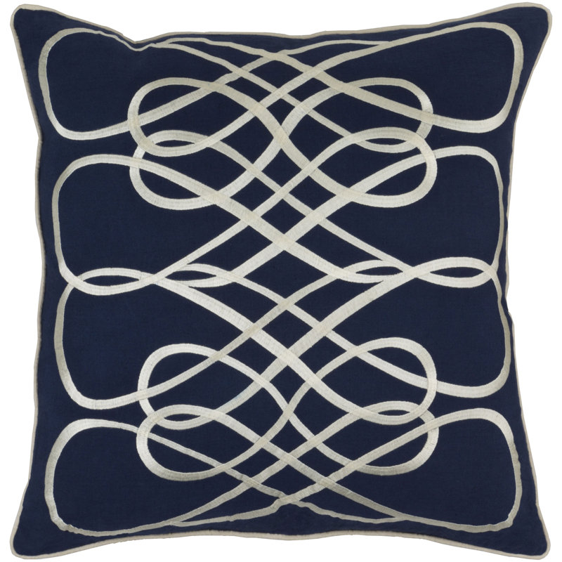 Cotton Throw Pillow, Slate/Beige, 20" x 20"