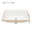 Lavabo de salle de bain encastrable rectangulaire en céramique blanche avec trop-plein L 21 po x l 13 po
