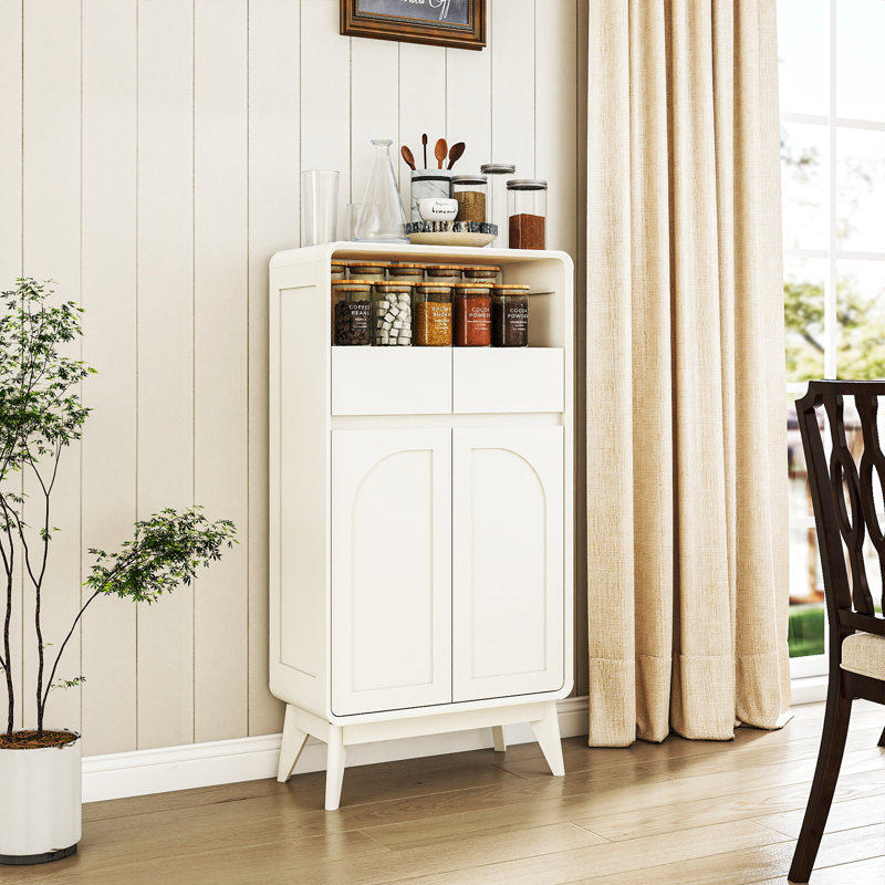23.8" W Storage Cabinet With Doors And Drawers, White