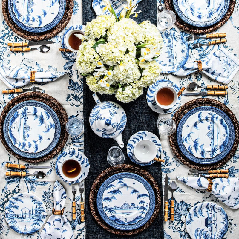 Country Estate Teacup, Delft Blue