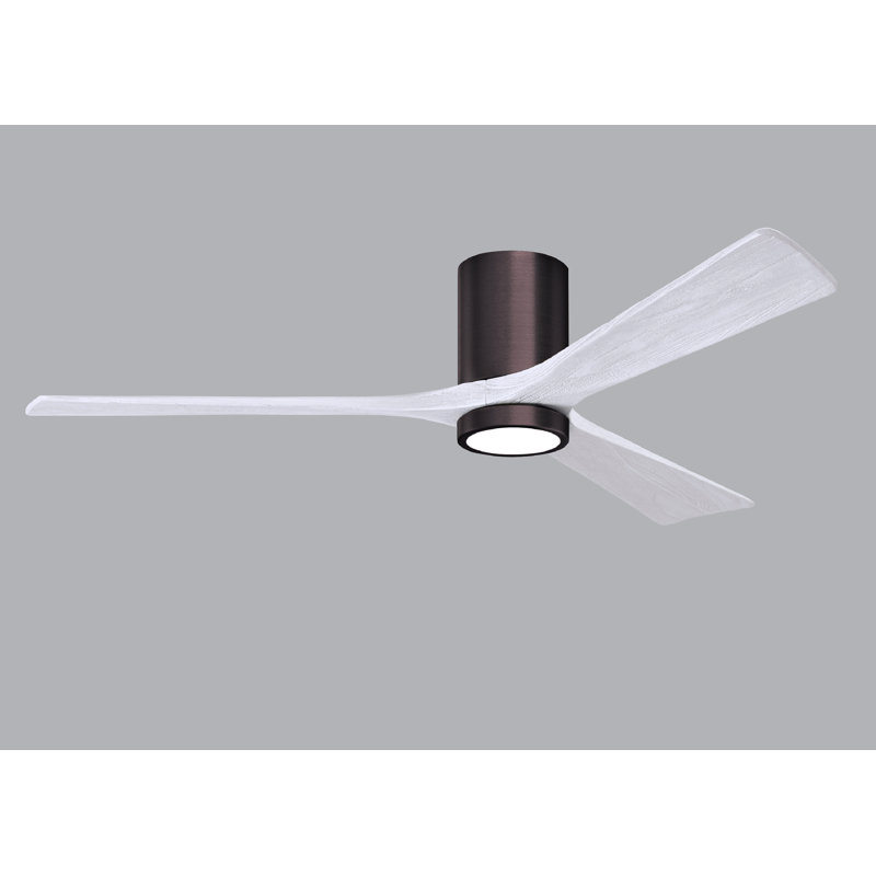 Irene LED Ceiling Fan, Matte White, Brushed Bronze, 60"