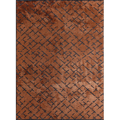 Orange/Black Geometric Luxury Area Rug