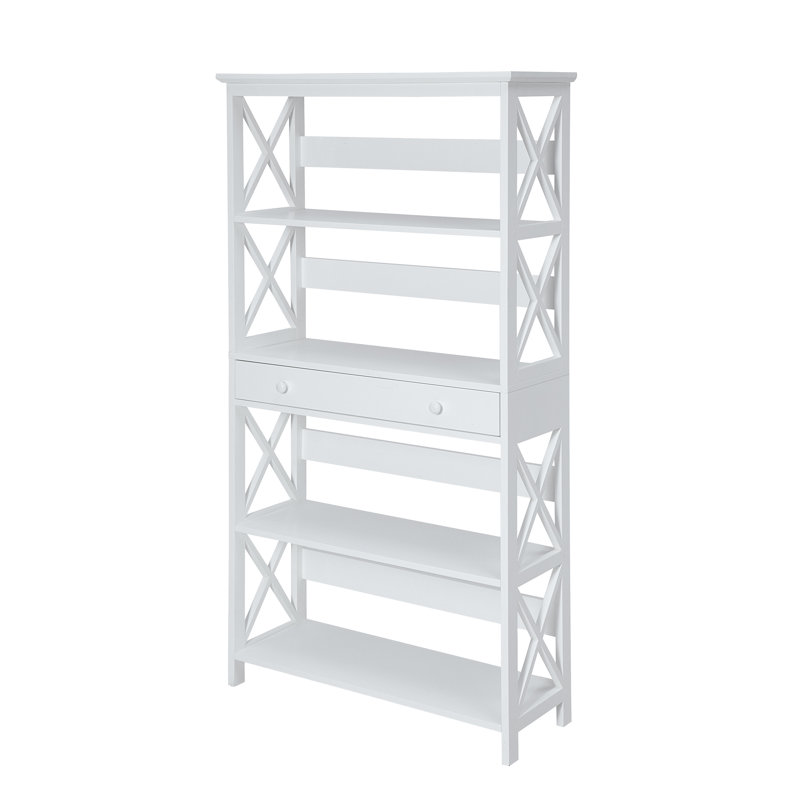 Oakden Etagere Storage Bookcase with Drawer, White