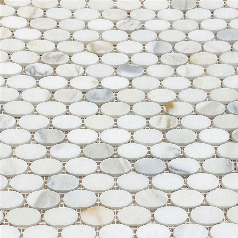 Calacatta 12" x 12" Marble Mosaic Tile, LIght Gray