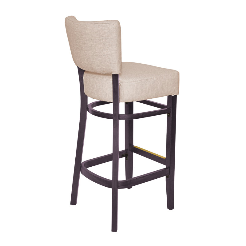 Tabouret de bar Madison, Ivoire ivoire, Acajou foncé