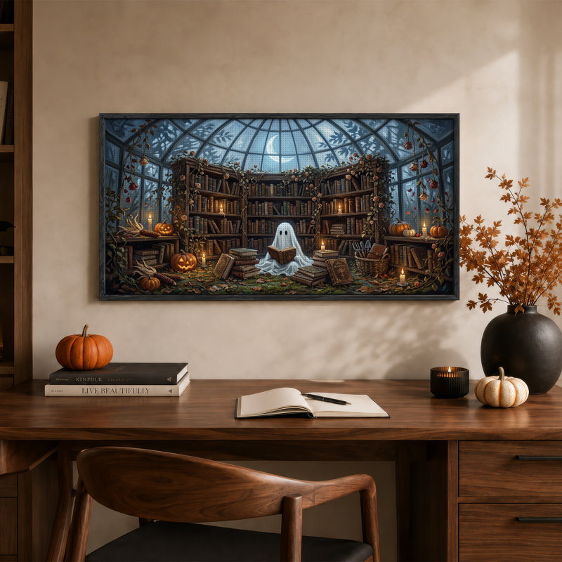 Art mural sur toile, "Ghost", 46“W x 24”H