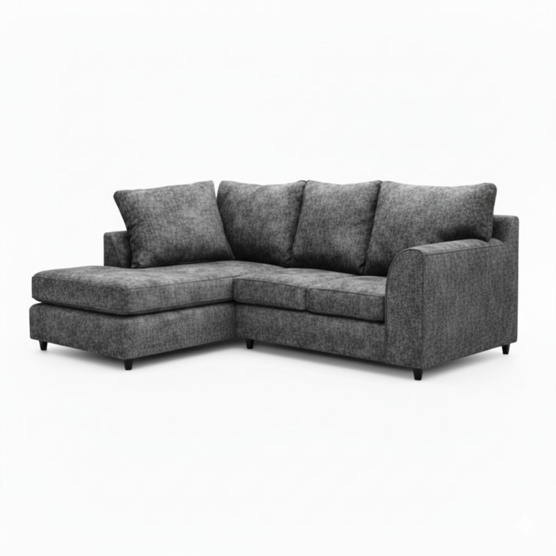 4 Seater Corner Sofa , Left Hand Facing, Grey