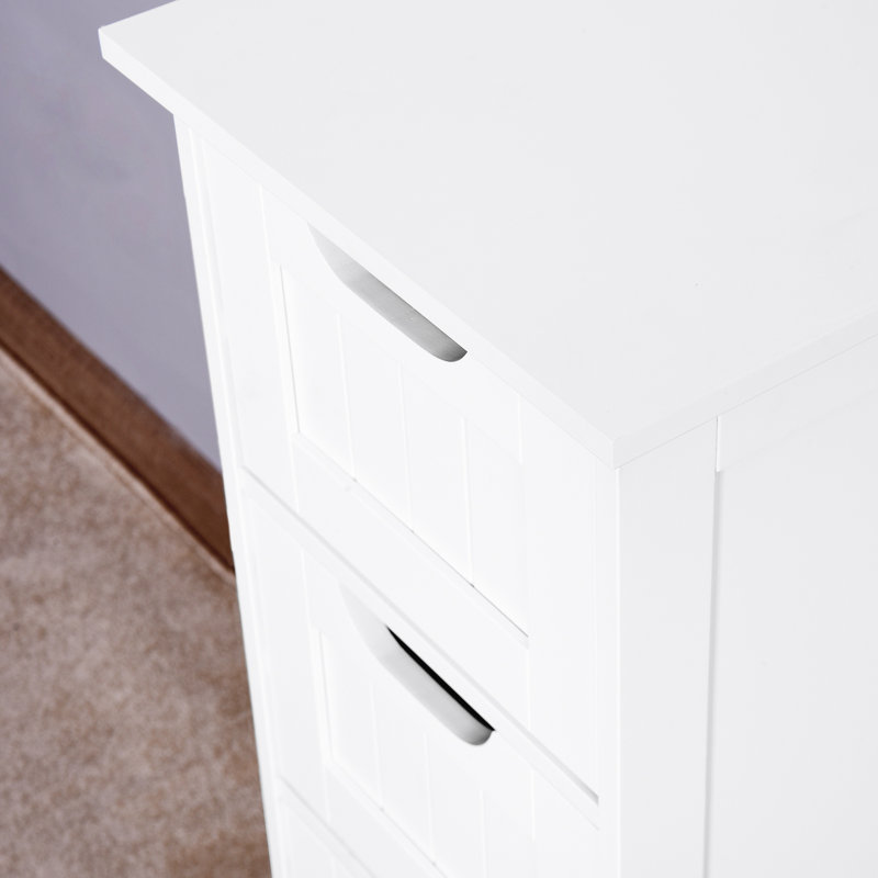 White Multipurpose Cabinet With Functional Drawer Systems For Efficient Organization Freestanding Thoughtful Design
