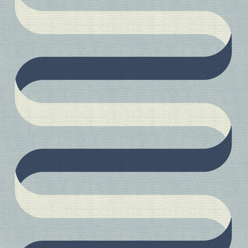 Folding Ribbon - Lacquered Blues Wallpaper