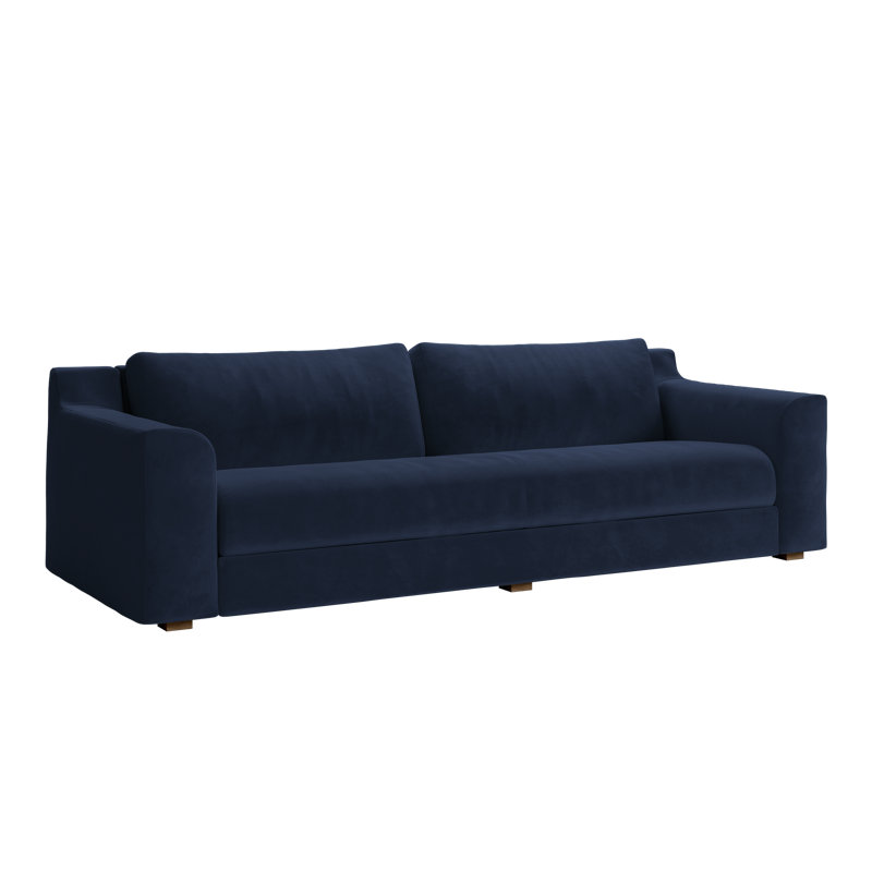 Canapé surélevé 96 po, Indigo Recycled Velvet