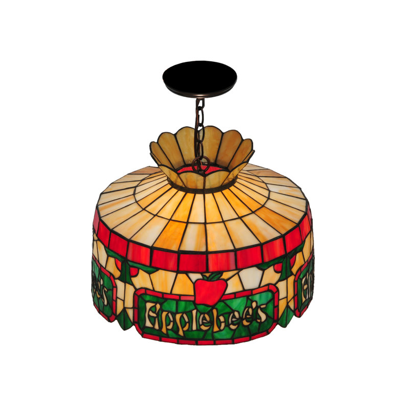 Bronze Glass Drum LED Pendant Light for Indoor/Outdoor Use