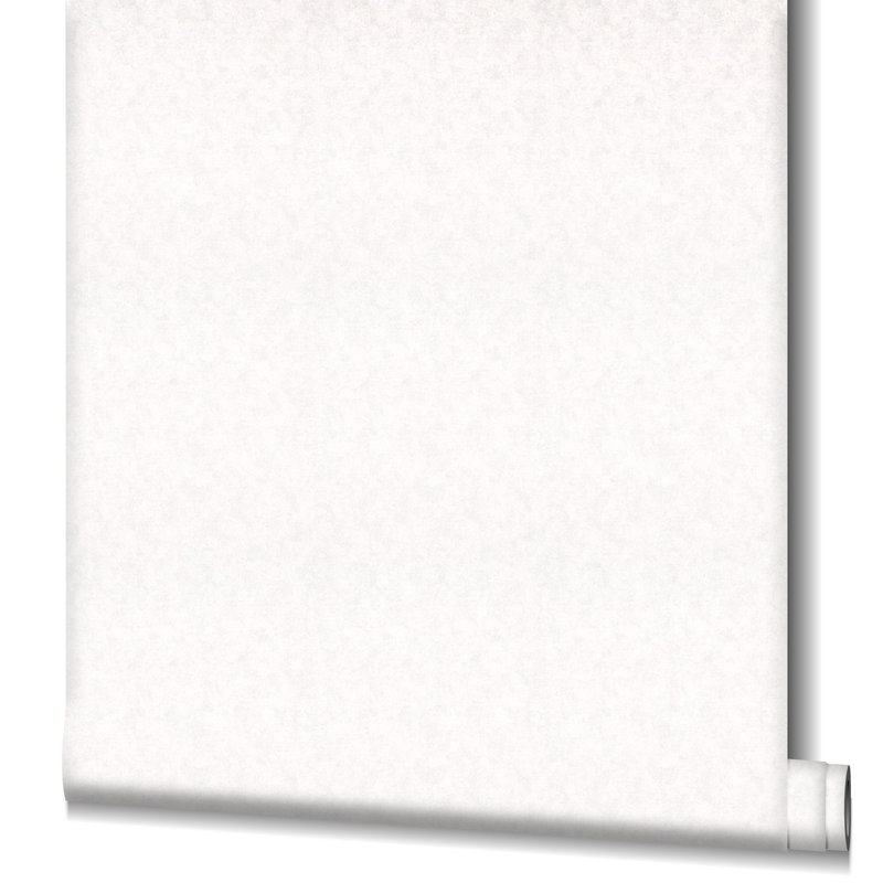 Flora Collection Pearlescent Plain Texture Wallpaper Roll, White