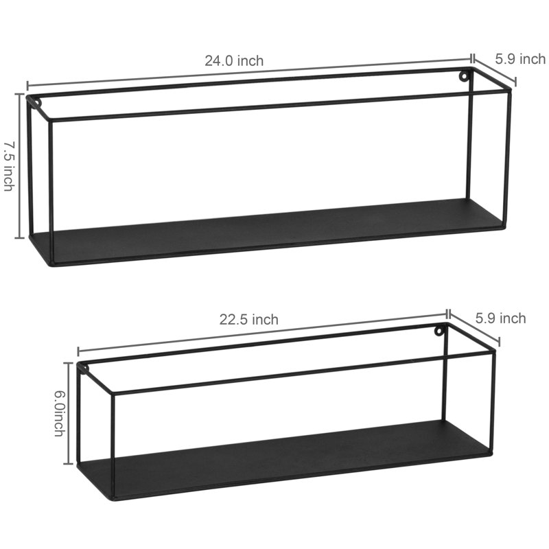 2 Piece Metal Floating Shelf