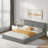 Elegant Upholstered Platform Bed With Velvet Fabric And Solid Frame