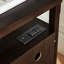 Ensemble de chambre à coucher 3 pièces, lit gaufré à oreilles King Chenille avec système hydraulique et 2 tables de chevet de ferme avec ports USB et Type-C 
