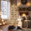 Sapin de Noël artificiel blanc de 1,83 m (6 pi) préilluminé, en forme de peuplier faux-tremble, avec 623 extrémités de branches en PE, 420 lumières DEL blanc chaud, sections articulées et support métallique pliable pour la décoration des fêtes de fin d'année.