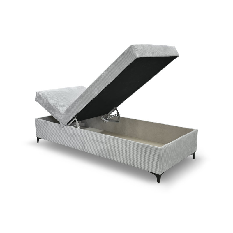 Obla Upholstered Chaise Lounge, Light Grey
