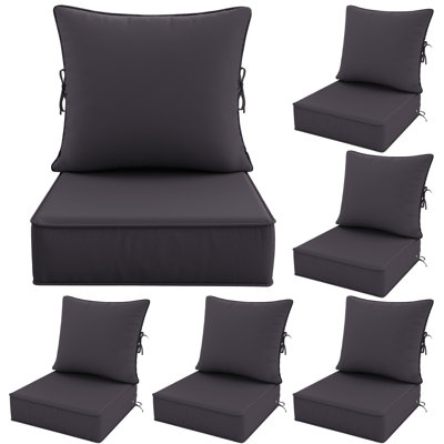 Outdoor Deep Seat Cushion Set – 6.5” Thick, Non-Slip Patio Cushions For Chairs, Sofas, And Couches