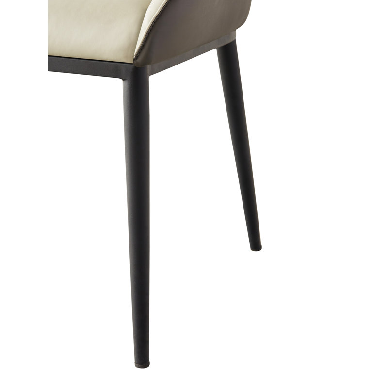 Stylish Modern PU Leather Dining Chair With Durable Metal Legs For Comfortable Dining