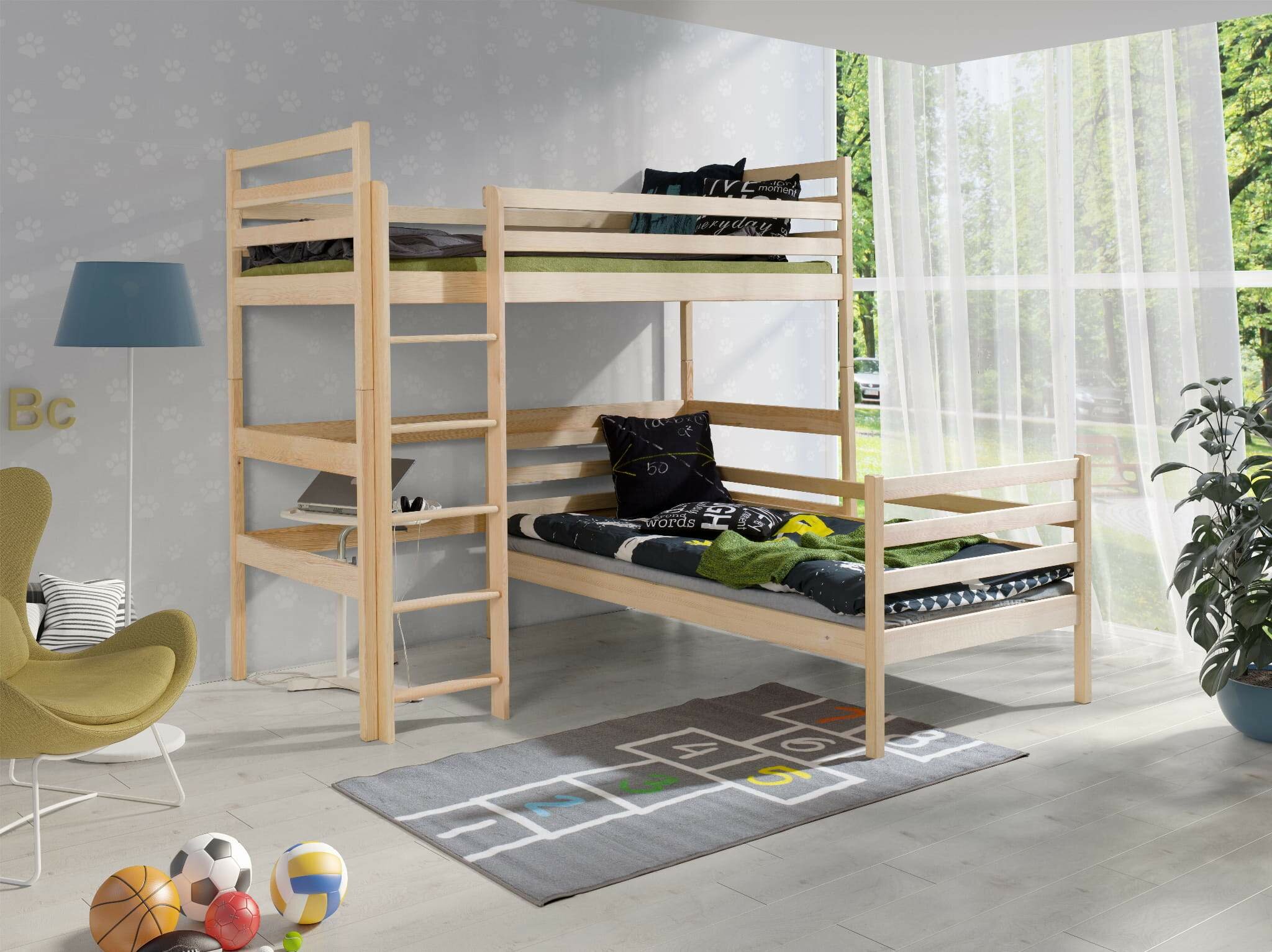 L shaped store 3 bunk beds