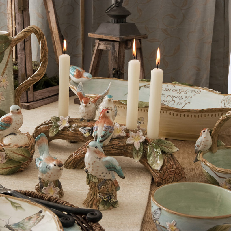 Fitz and Floyd Toulouse Bird Candlestick Holder, 16 Inch