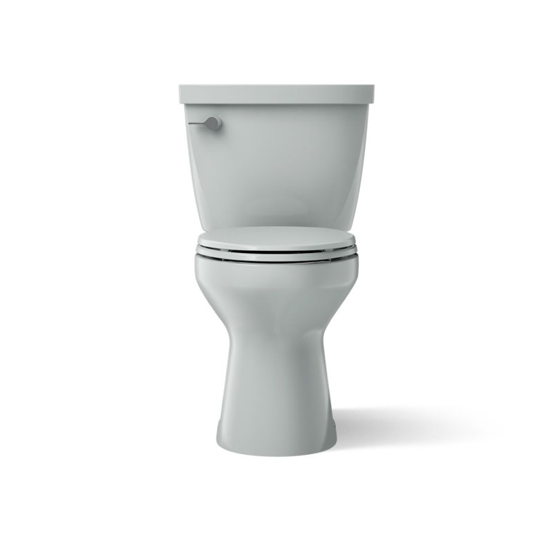 Cimarron 1.28 GPF Water Efficient Elongated Two-Piece Toilet (Seat Not Included), Ice Grey, Left-Hand