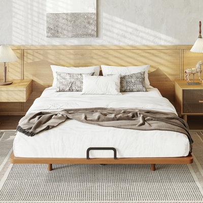 Solid Bamboo Platform Bed Frame with Support Slats