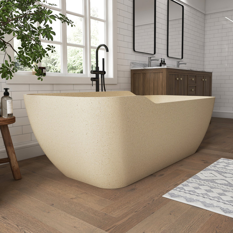 Baignoire de trempage extérieure 71 po Terrazzo, Café au lait