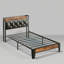Rustic Twin Bed Frame with Storage Headboard & Built-in Outlets, No Box Spring Needed, Easy Assembly-456795991