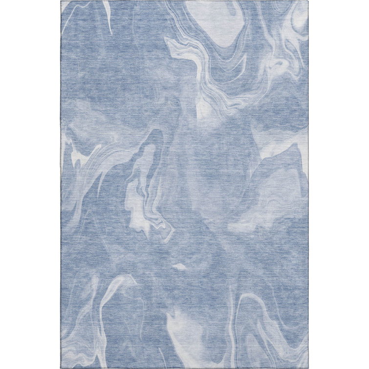 Premium Machine Washable Prisco Blue Rug
