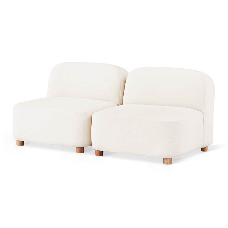 Circuit Modular 2-Pc Armless Sofa, Merino Cream Polyester Blend