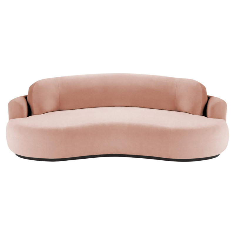 Naked Sofa, Black, 31" H x 110" W x 52" D, Vigo Blossom Velvet