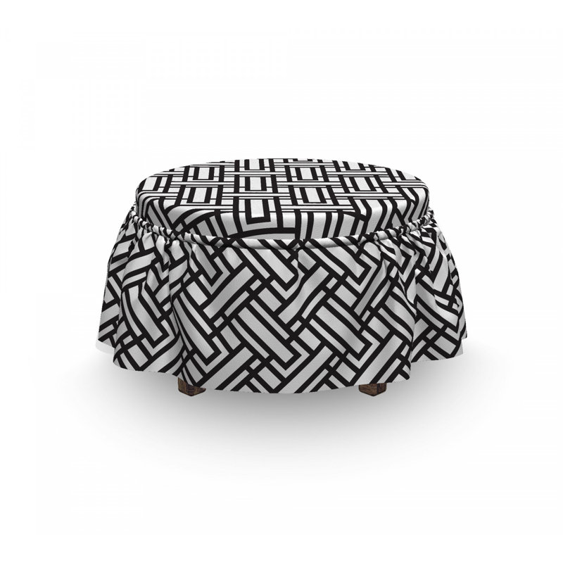 Ensemble de housse pour repose-pieds à coussins carrés 2 pièces stripes