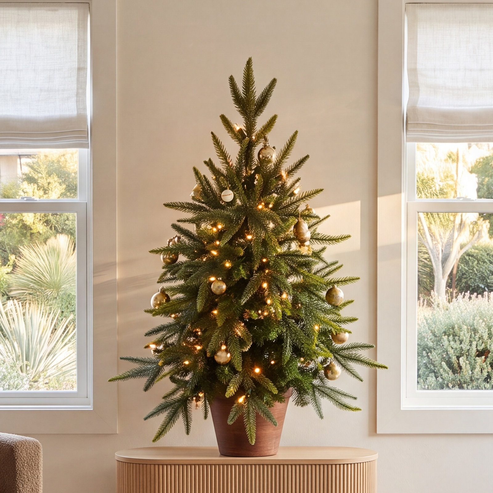 Jonteria White 2.5' Pre-Lit Fir Christmas Tree