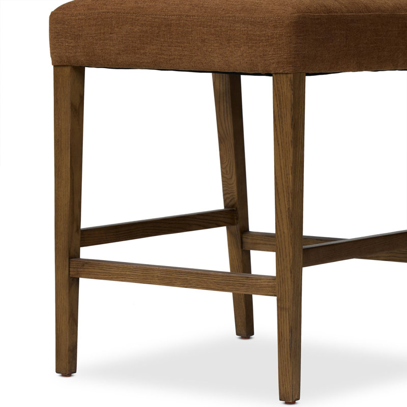 Ferris Stool, Counter Stool (25.98" Seat Height), Tulsa Ink/Nubuck Charcoal Rayon/Viscose/Leather, Antique Sable