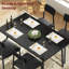 Ensemble de table de salle à manger pour 4 personnes avec chaises rembourrées en polyuréthane pour salle à manger et appartement-129411861-129411864