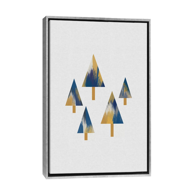 «Trees» par Orara - impression d'art graphique, Pas de tapis, H 60 po x l 40po x P 1,5 po, Toile avec cadre argenté