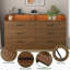 Commode 6 tiroirs avec prise de courant Vikky, commode avec éclairage DEL, organisateur de commode moderne-1095123459